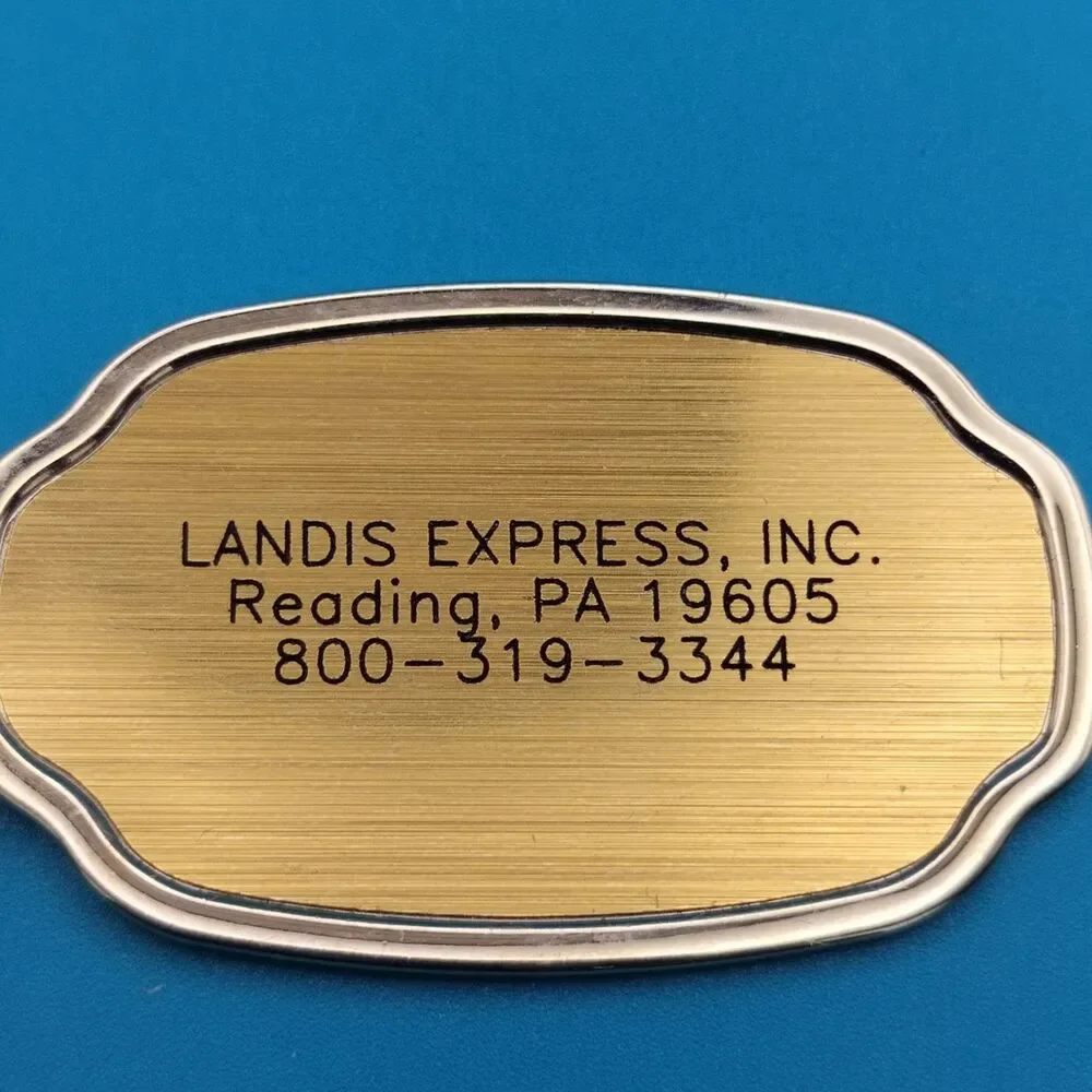 LANDIS EXPRESS Reading PA Keychain Metal Gold Tone Key Ring Vintage